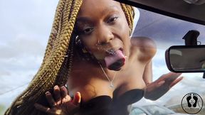 car fetish spitting tits glasschord pee on a car outdoor