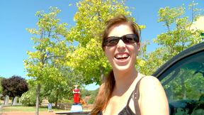 Huge cumshot 4 petite chica getting pumped outdoors