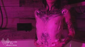 Goth Girl Your Darling Honey - Wet T-Shirt Wet And Messy In The Bath - (Camera Two)