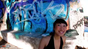 Busty Asian goddess Sharon Lee gets fucked in the outdoor ass