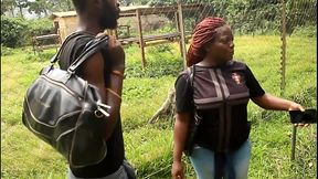 A fairly strange meeting in a tourist park between two tourists during a walk that quickly turns to a public fucking scene