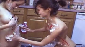 Sloppy Kitchen Babes Dripping Whipped Cream and Sauce Everywhere