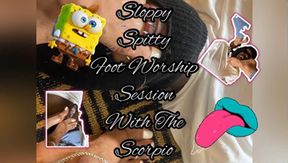 Sloppy Spitty Foot Worship with Scorpio