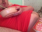 Belly Stuffing! Belching & Watching Anime Again :P Burping & Eating to Gain