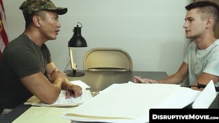 DisruptiveMovie.com - Inked army studs Roman Todd and Jkab Dale dominate recruit Trev