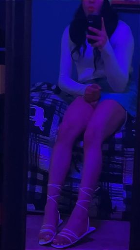 Faggot sissy dress up as a girl just to masturbate and cum