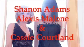 Threesome lesbian action with double dildo