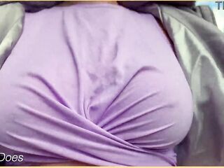 Amateur mother I'd like to fuck exposes her braless consummate titties outdoors
