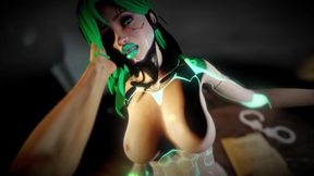 Standing Missionary with Sex Robot Green in POV | Cyberpunk Parody