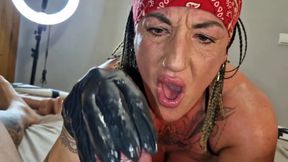 Danaxmuscles Busts and Deepthroats a Big Cock