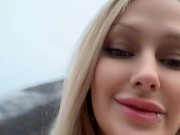 Blonde girl smoking outside in Norway - @OgYennefer