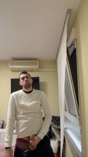 Hot Stepdaddy Showing off Big Cock