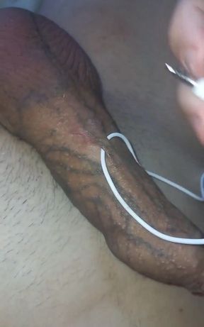 I Put the Headphone Plug in My Urethra and in My Big Cock Piercing Holes. and I Cum Like Crazy Twice.