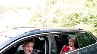Sarah Kayes Gets Her Panties Wet With Step-Daddy In The Woods
