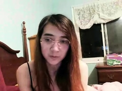 Asian Sweet Teen black sock masturbation