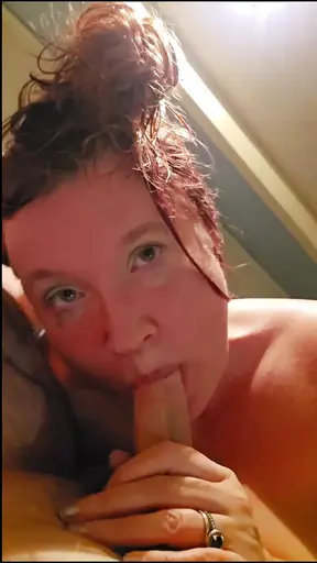 Amazing wife sucks my cock and takes a huge load