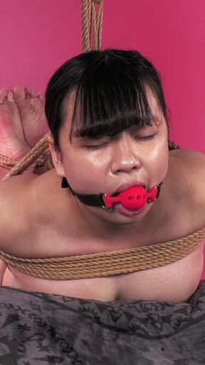 Mimi Bound Semi-nude in Reverse Shrimp - 4K Bondage