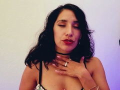 Amateur busty brunette masturbates and does hand job