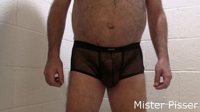 MisterPisser WET In Mesh Shorts!