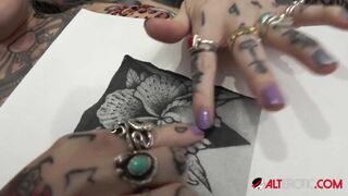 River Dawn Ink Sucks Cock after her new Pussy Tattoo