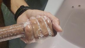 Horny Office Worker Sneaks Into Washroom to Masturbate After a Long Day