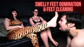 EXTREME Smelly Feet Domination!! Goddess Lilith & Mistress Loow smelly feet, feet cleaning, foot domination