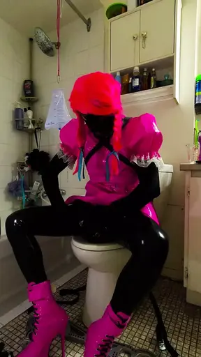 Sissy Maid Toilet Self Bondage Enema