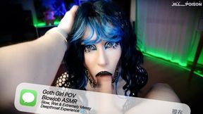 Goth Girl POV Blowjob ASMR – Slow, Wet & Extremely Messy Deepthroat Experience