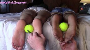 Gianna Vee and Marley's Hold the Tennis Ball Foot Tickle Challenge 4K HD WMV