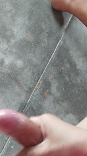 Slowly slowly I massage my big cock