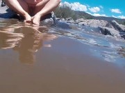 Quick Outdoor Foot Play Then Piss in River