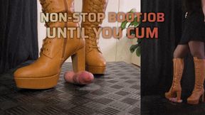 The Bootjob Will Not Stop Until You Cum, in Brown High Heels Boots (Double Slave Version) - TamyStarly - Cock Balls Crush Trample, Shoejob, CBT, Trampling, Bootjob, Stomping