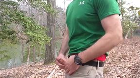 Stroking My Dick and Cumming in the Woods Again