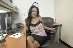 Sexy Pepper Foxxx fucking in the office with her seduction
