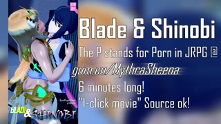 Ghislaine and Mythra have a wet gangbang at a waterfall (Xenoblade/Mushoku Tensei 3D Hentai)