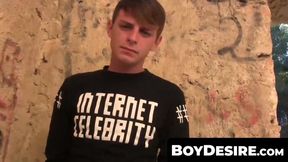 BoyDesire.com - Twink's wild threesome with massive cocks ends in a sticky mess