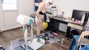 Dirty hairy Latina massage session with vibrator and big assets