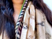 Indian Desi Hot Maid with Saree Blouse Cleaning my room while i was masturbating