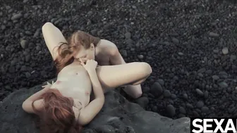 Fiery Redheads Amarna Miller & Linda Sweet Share Intense Beach Encounter