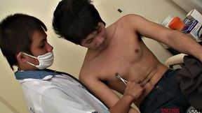 Nasty Asian doctor drilling patient