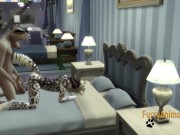 Furry Yaoi Hentai 3D Yiff - Dog & Snow Leopard Footjob and Anal