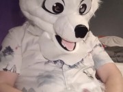 Fursuit Pubby Paws Off Until He Cums!