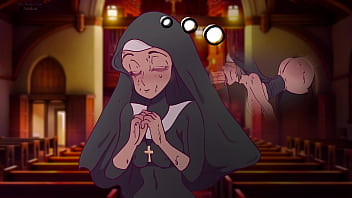 Naughty nun gives a surprise with huge black cock