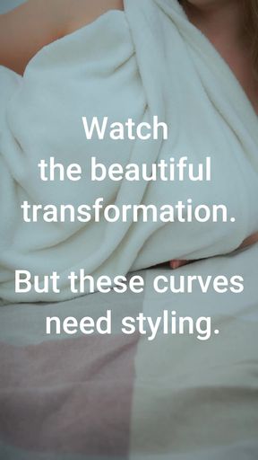 A MILF is posing as a queen in a white blanket. Someone should tell her that those breasts are beautiful