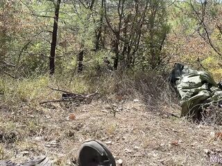 The Overnight in a Tent Ended with Coarse Banging in the Forest