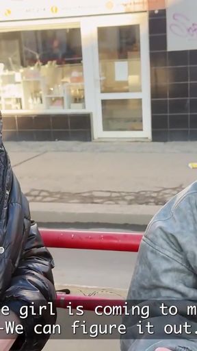 VIP4K. Two pretty Lesbians don't mind to having a Threesome with a stranger from the train   Clip 1