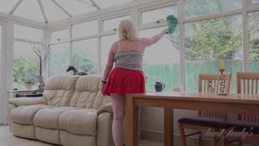 Auntjudys - Mature Hairy GILF Mrs. Claire Gets Horny Cleaning the House