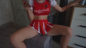 Voyeur Cheerleader farts while on break!