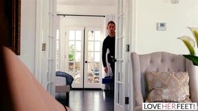 LoveHerFeet Busty Brunette MILF Ivy Lebelle Gets Plugged By The Cable Guy