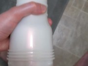 Playing with my Fleshlight in the Bathroom